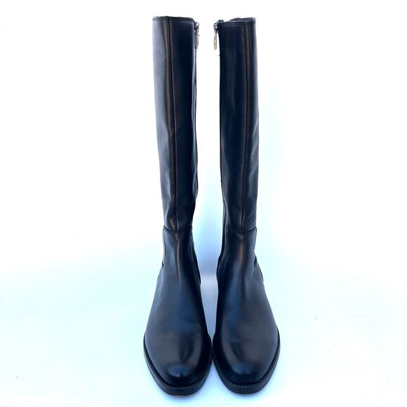 Franco Sarto Tall Leather Riding Boots Crissy Black Equestrian Structured 9 New - Picture 7 of 10